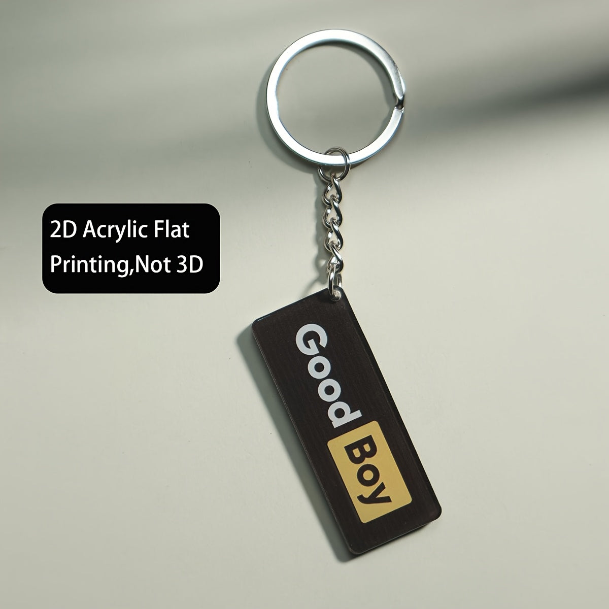 2D Flat, 2D Flat One Piece Creative Design "good boy" 2D Flat Pattern School Bag Backpack Satchel Wallet Pendant Keychain Key Chain Gift, Thickened Acrylic Material Double-sided Sandwich Printing Technology 2D Flat Non-3D