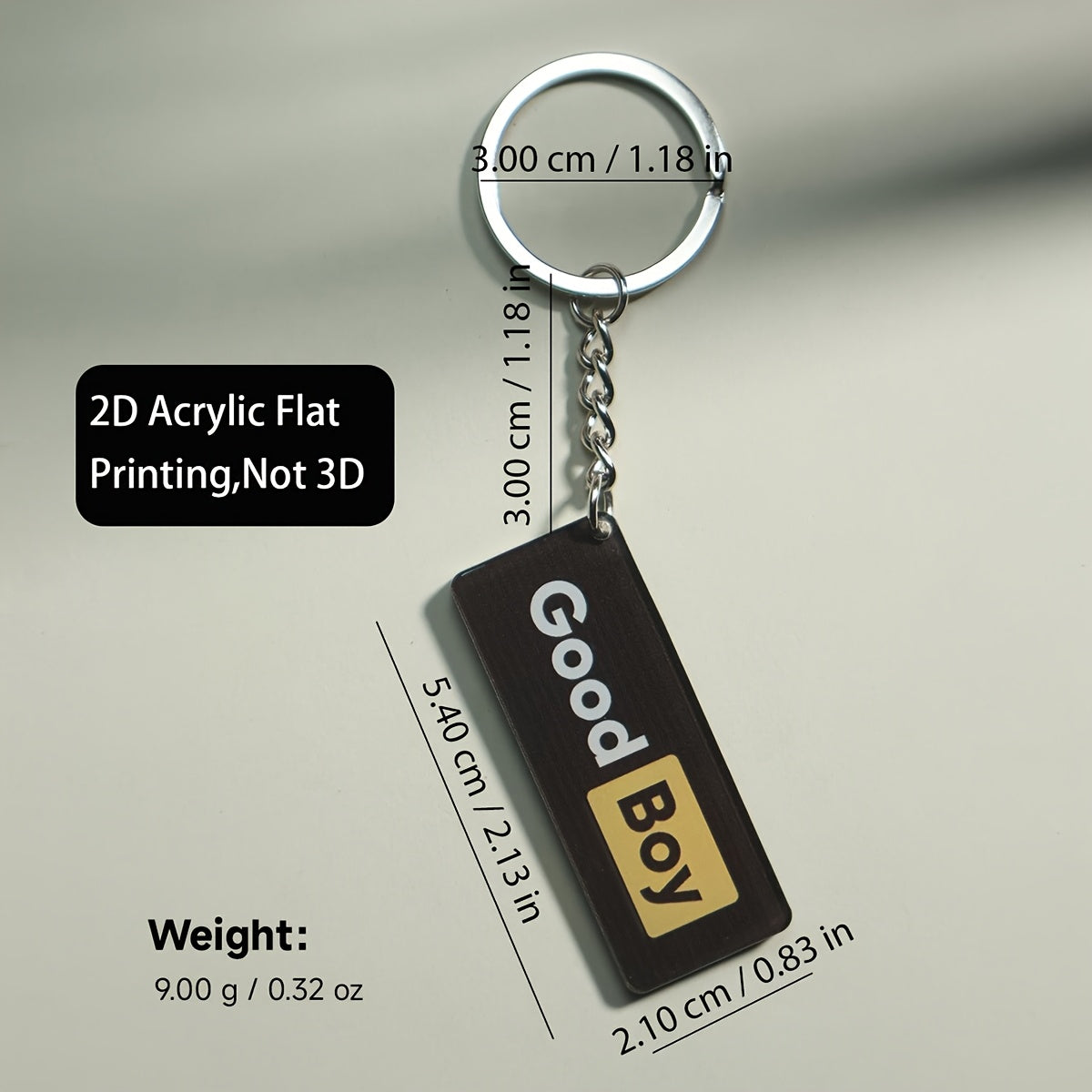 2D Flat, 2D Flat One Piece Creative Design "good boy" 2D Flat Pattern School Bag Backpack Satchel Wallet Pendant Keychain Key Chain Gift, Thickened Acrylic Material Double-sided Sandwich Printing Technology 2D Flat Non-3D