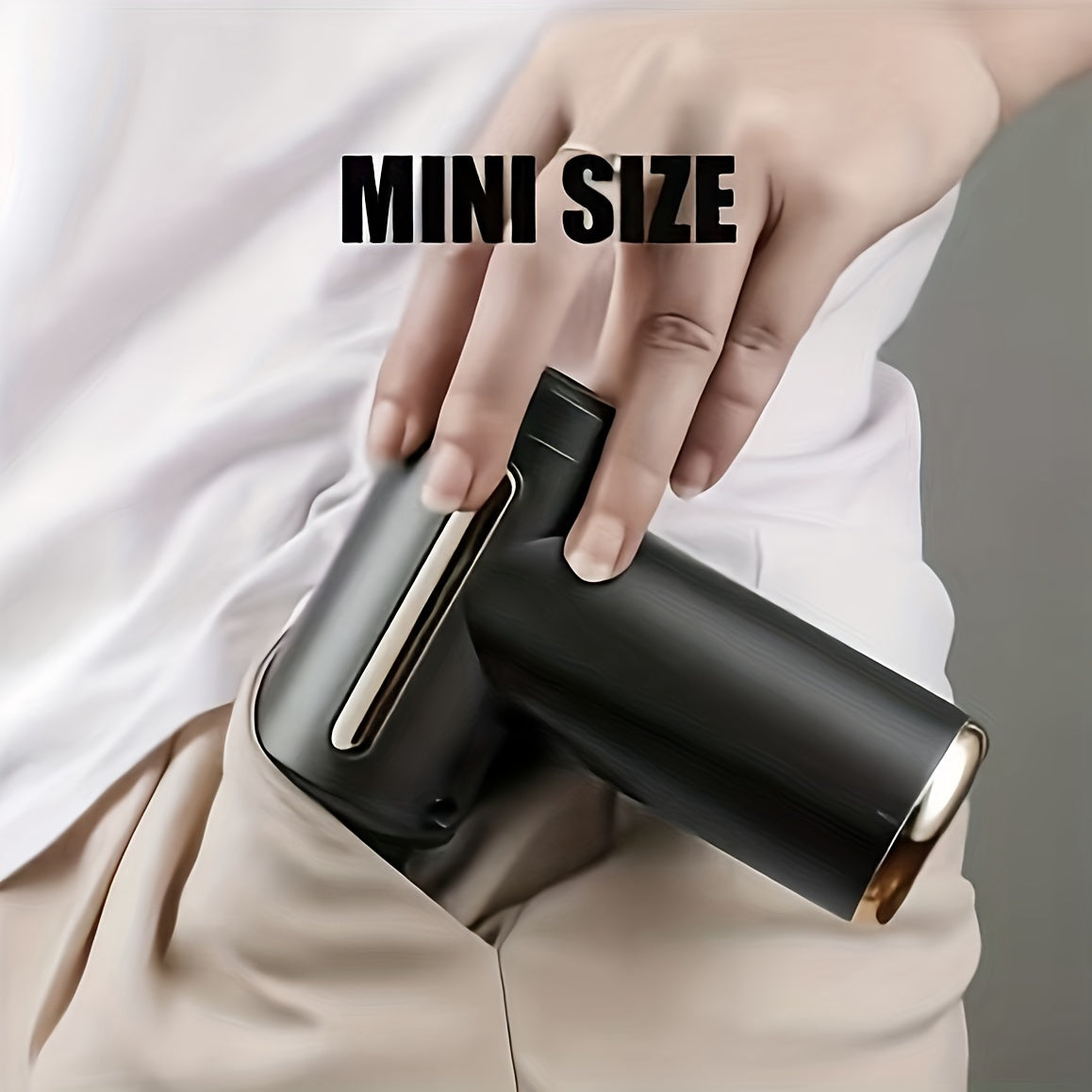Compact High-Torque Massage Gun for Deep Tissue Relief - USB Rechargeable, Sleek Black & Golden Design with Ergonomic Grip, Powerful Motor for Back & Neck Relaxation, Rechargeable Massager
