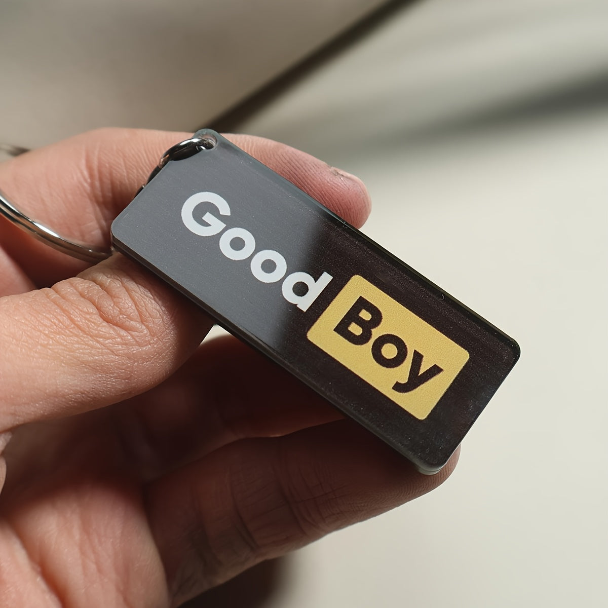 2D Flat, 2D Flat One Piece Creative Design "good boy" 2D Flat Pattern School Bag Backpack Satchel Wallet Pendant Keychain Key Chain Gift, Thickened Acrylic Material Double-sided Sandwich Printing Technology 2D Flat Non-3D