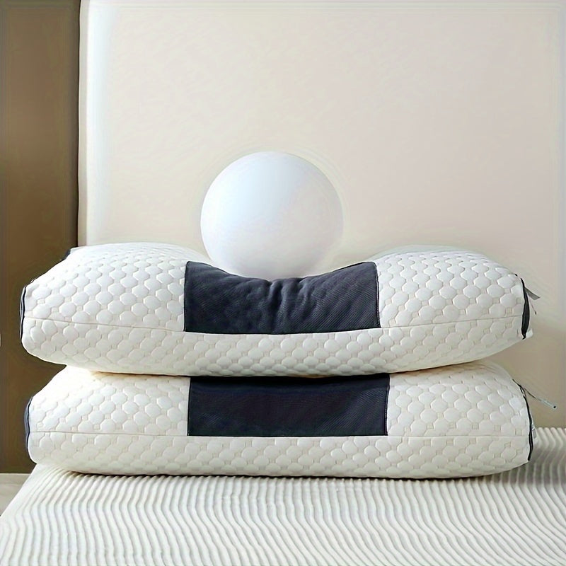 2pcs Ergonomic Adjustable Neck Pillows - Soft Cover, Modern Zippered Design, High-Quality Polyester Fiber Filling, Machine Washable for Sleeping Comfort, Ideal for Home & Bedroom Decor, Bedroom Comfort Accessories | Modern Pi