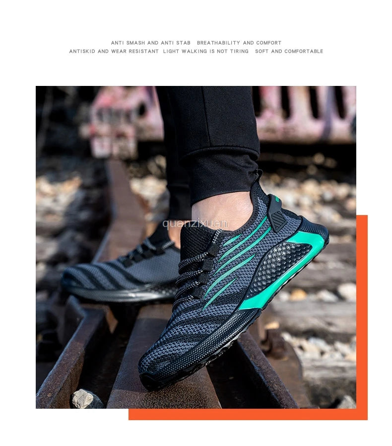 Men Work Safety Shoes Anti-puncture Working Sneakers Male Indestructible Work Shoes Men Boots Lightweight Men Shoes Safety Boots