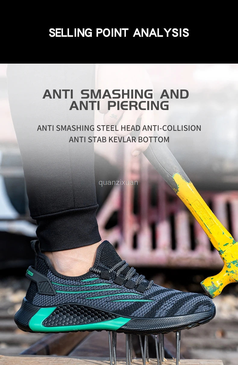Men Work Safety Shoes Anti-puncture Working Sneakers Male Indestructible Work Shoes Men Boots Lightweight Men Shoes Safety Boots
