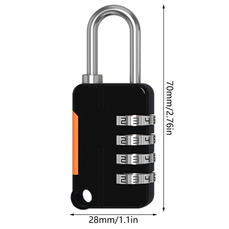4 Digit Code Combination Padlock Small Travel Luggage for CASE Lock Keyless Shackle Lock for Backpack Tsa Lock for Luggage