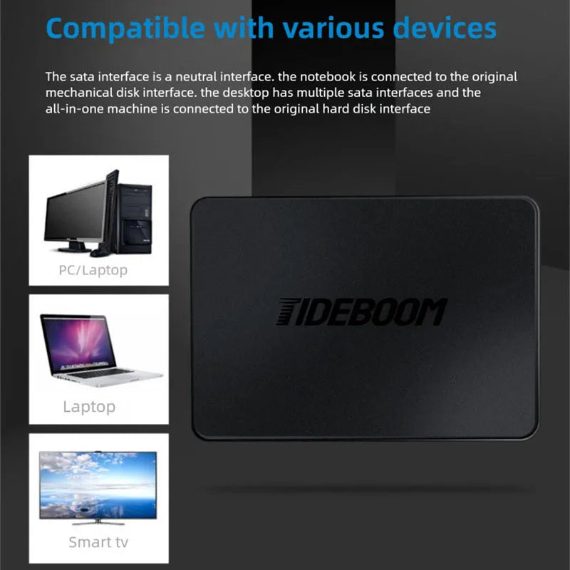 Tideboom 2TB SSD 2.5inch SATA 3 SSD 128GB 240GB 256GB Hard Disk Internal Laptop HDD 480GB 512GB Solid State Drive for PC Desktop