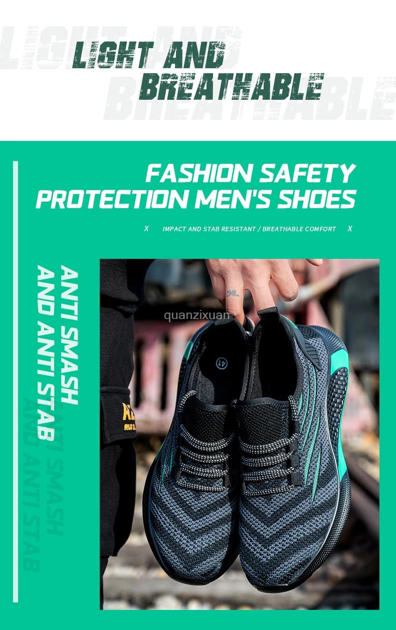 Men Work Safety Shoes Anti-puncture Working Sneakers Male Indestructible Work Shoes Men Boots Lightweight Men Shoes Safety Boots