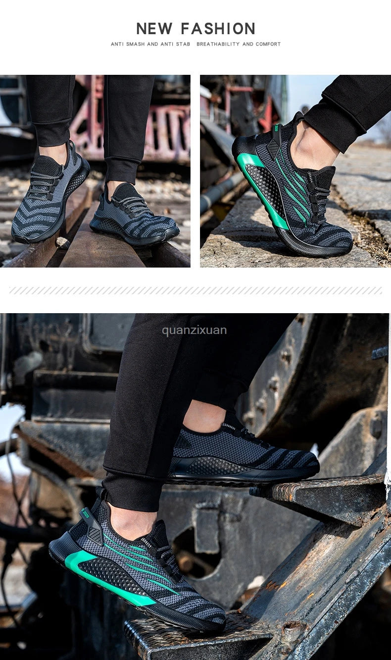 Men Work Safety Shoes Anti-puncture Working Sneakers Male Indestructible Work Shoes Men Boots Lightweight Men Shoes Safety Boots