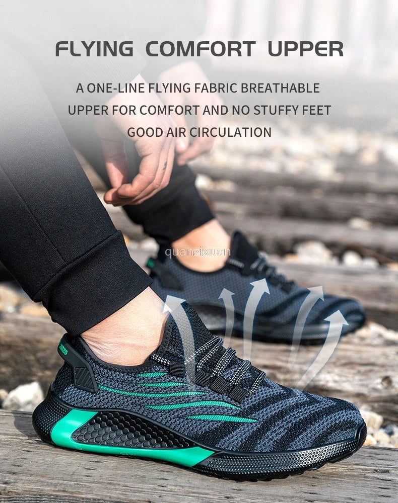 Men Work Safety Shoes Anti-puncture Working Sneakers Male Indestructible Work Shoes Men Boots Lightweight Men Shoes Safety Boots
