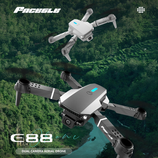 Optical Flow Version E88 Dual Camera Drone, Remote-Controlled Toy Drone, Foldable Storage, Intelligent Hovering, Optical Flow Positioning, Ideal Gift for Beginners, Men, And Youngsters, Single Battery, FACEGLE