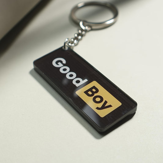 2D Flat, 2D Flat One Piece Creative Design "good boy" 2D Flat Pattern School Bag Backpack Satchel Wallet Pendant Keychain Key Chain Gift, Thickened Acrylic Material Double-sided Sandwich Printing Technology 2D Flat Non-3D