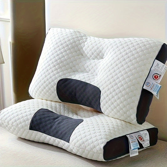 2pcs Ergonomic Adjustable Neck Pillows - Soft Cover, Modern Zippered Design, High-Quality Polyester Fiber Filling, Machine Washable for Sleeping Comfort, Ideal for Home & Bedroom Decor, Bedroom Comfort Accessories | Modern Pi