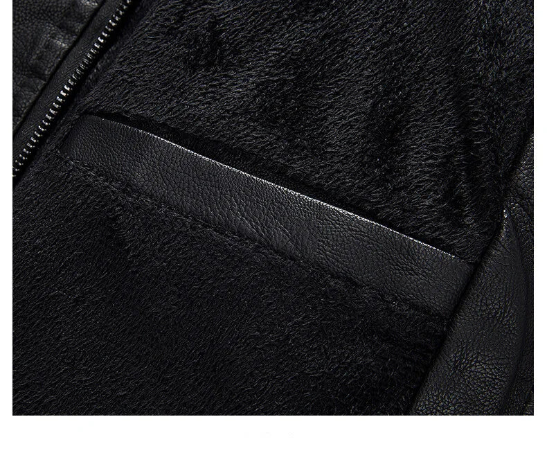 Spring and Autumn Men's Motorcycle Suit Leather jacket Color blocking American baseball collar pilot casual PU leather jacket